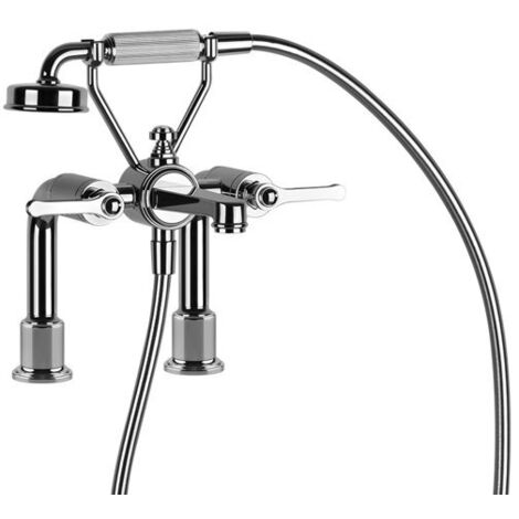 Gessi Venti20 2-Loch-Wannenarmatur, mit Schlauch u. Handbrause,