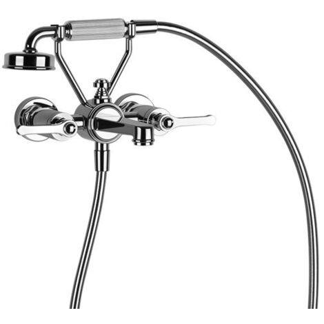 Gessi Venti20 2-Loch-Wannenarmatur, mit Schlauch u. Handbrause,