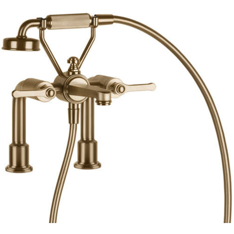 Gessi Venti20 2-Loch-Wannenarmatur, mit Schlauch u. Handbrause,