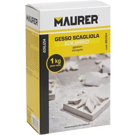 Gesso Scagliola 5 Kg Maurer per Fissaggio Rosoni, Riparazioni superfici in gesso