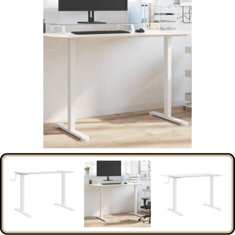 Gestell für Sitz-Steh-Schreibtische Weiß (94-135)x60x(70-114)cm - Sitz-Steh-Schreibtisch - Schreibtischgestell - Stehpult-Gestell - Bürostuhl - Home Office