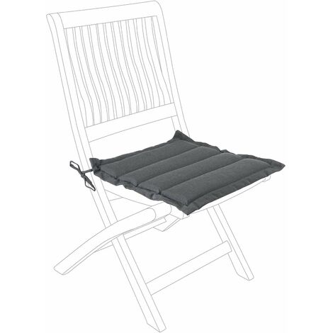 Gestepptes Sitzkissen nur für Außen- und Gartenstühle, wasserabweisend -Rauchfarben / 1 Stück