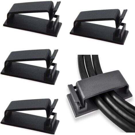 Gestione cavi, 50 clip adesive per cavi, organizer per cavi elettrici, cavi Ethernet e sistema di gestione cavi per TV, PC, laptop, ufficio