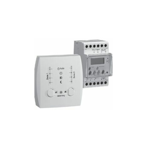 Gestionnaire d'énergie simplifié chauffage électrique 2 zones sur 7 jours 230V - 49354 - Hager