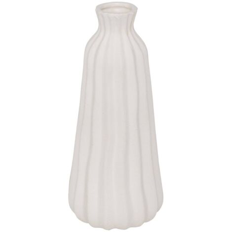 Gestreifte Vase Fernan Keramik weiß H30cm - Atmosphera créateur d'intérieur