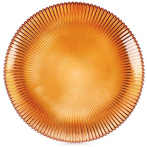 Gestreifter Dessertteller AMBER, Ø 21 cm