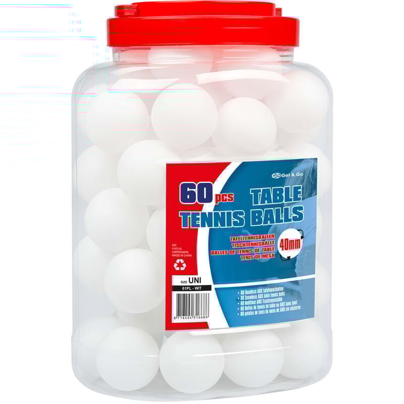 

Get & Go Pelotas de ping pong 60 unidades ABS blanco - Blanco