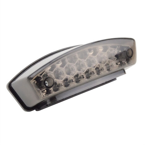 Getönte LED-Motorradrückleuchte mit Brems-, Blink- und Parklichtfunktion in einem Design, kompatibel mit Rollern, Quads und Geländefahrzeugen. Wasserdichtes Upgrade-Kit.