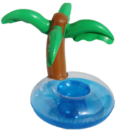 Getränkehalter aus PVC in Form einer Kokosnusspalme, schwimmend, für Pool und Strand