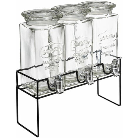 SECRET DE GOURMET Getränkespender-Set MODERN mit Ständer, 3 x 1,5 L