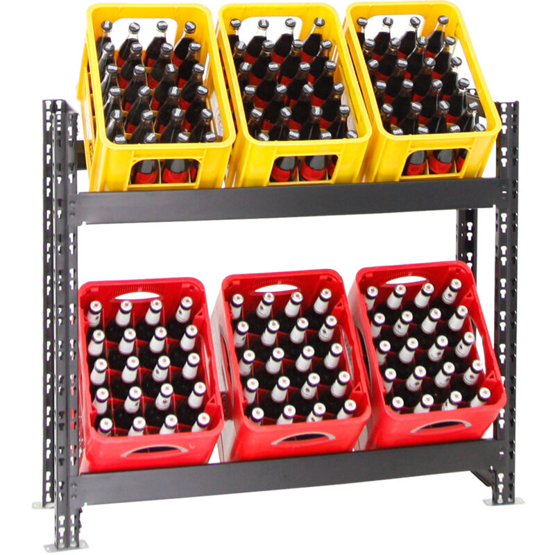 Tagère caisses à boissons tegernsee xl HxLxP 100x110x30cm jusqu'à 6 boîtes Gris Porte-caisses, support bouteilles, rack à boissons - Grau