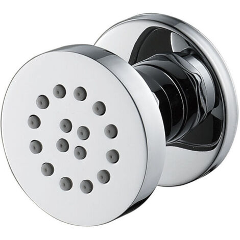 Getti laterali cromati, getti corporei regolabili in ottone, ugello tondo, getti idromassaggio per doccia a parete per accessori da bagno, 50x50 mm, 1 pezzo