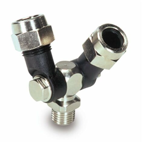 Getto snodato doppio con filetto maschio 1/4'G