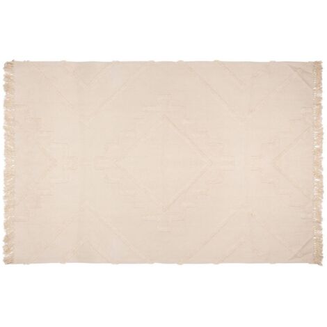 Getufteter Baumwollteppich Inca elfenbeinfarben 120x170 cm