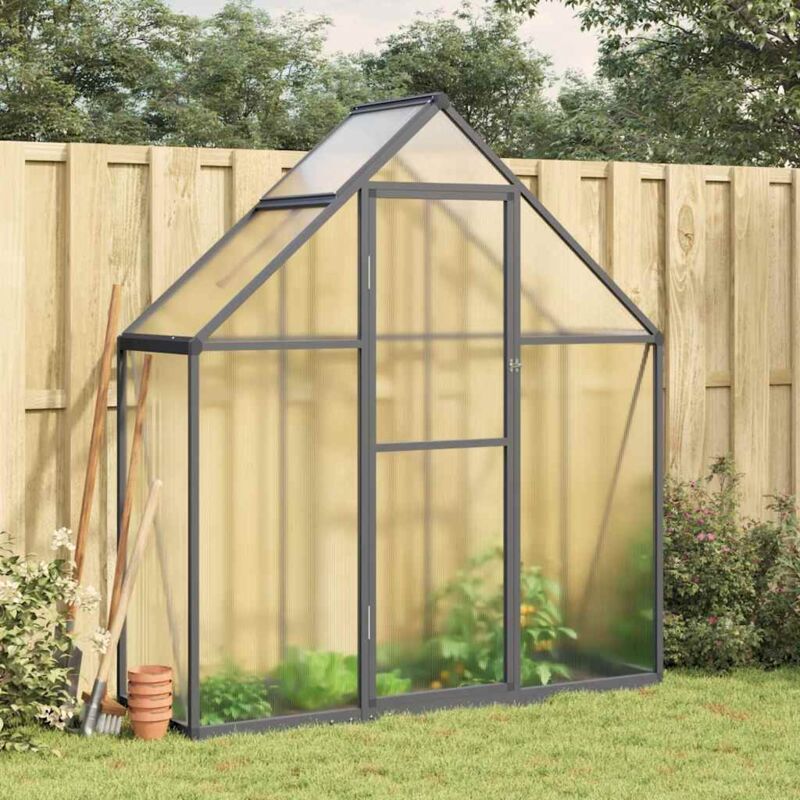 Vidaxl - Gewächshaus Mit Fundamentrahmen Anthrazit 169x58x195 Cm Alu