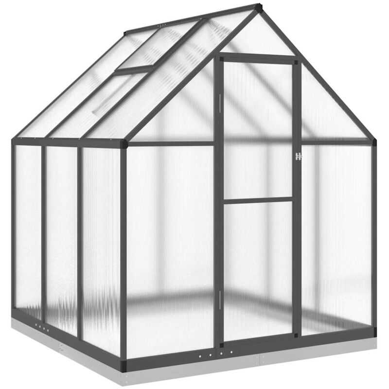 Vidaxl - Gewächshaus Mit Fundamentrahmen Anthrazit 169x169x202 Cm Alu