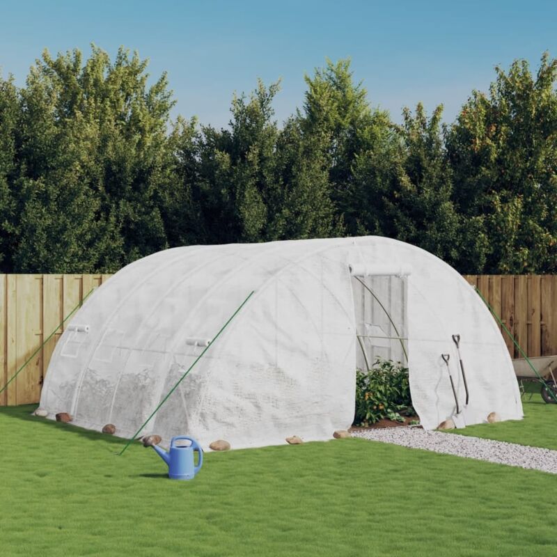 Gewächshaus Mit Stahlrahmen Weiß 20 M² 5x4x2, 3 M Vidaxl