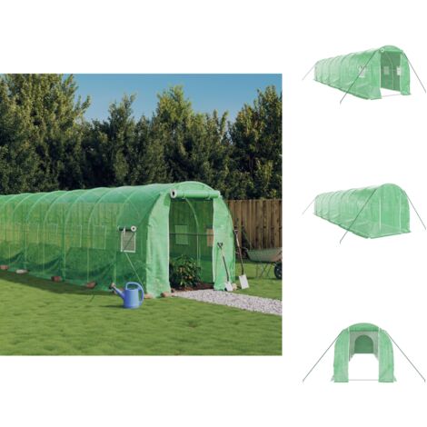 Gewächshäuser - Living Gewächshaus mit Stahlrahmen Grün 20 m² 10x2x2 m