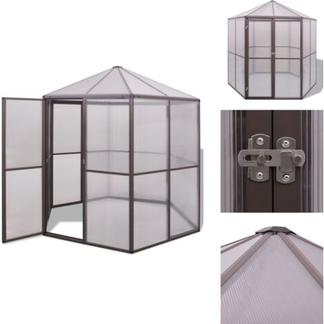 Gewächshaus Aluminium 240×211×232 cm - Aluminium-Gehäuse - Gewächshaus - Gartenhaus - Polycarbonat - Frostfest