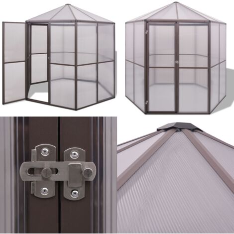 Gewächshaus Aluminium 240×211×232 cm - Aluminium-Gehäuse - Gewächshaus - Gartenhaus - Polycarbonat - Frostfest - Home & Living