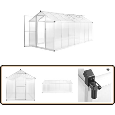 Gewächshaus Aluminium 421x190x195 cm 15,6 m³ - Gehäuse - Gewächshaus - Aluminium Greenhouse - Polycarbonat Greenhouse - Gartengewäschhaus