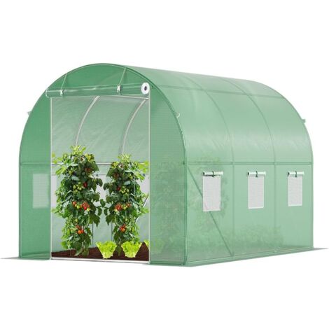 VOUNOT Gewächshaus Foliengewächshaus Winterfest Tomatenhaus Folientunnel, 3x2x2m 6m²