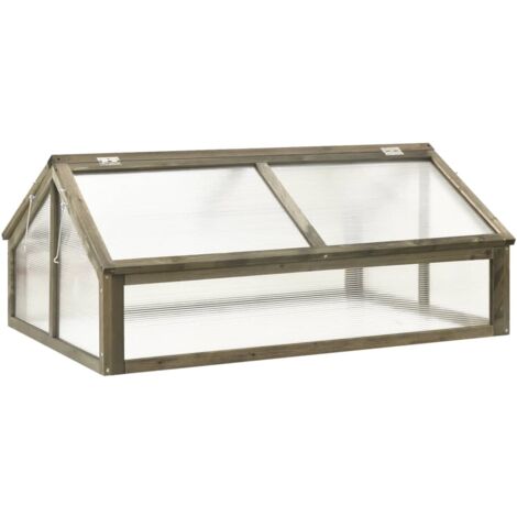 vidaXL Gewächshaus 114x80x50 cm Tannenholz Grau/Braun