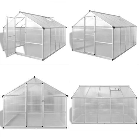 Gewächshaus mit Fundament Verstärkt Aluminium 7,55 m² - Aluminium-Gehäuse - Polycarbonat-Planken - Gewächshaus - Gartenhaus - Pflanzenzucht - Home & Living