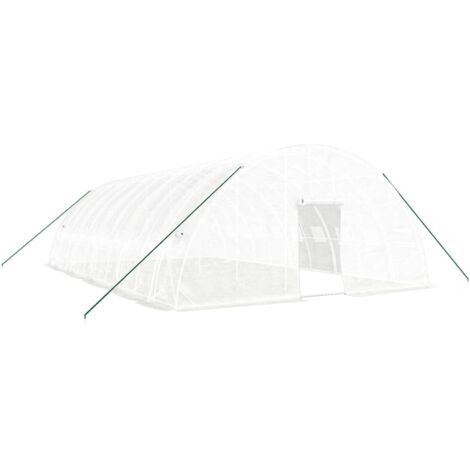 Gewächshaus mit Stahlrahmen weiß 60 m² 10x6x2,85 m