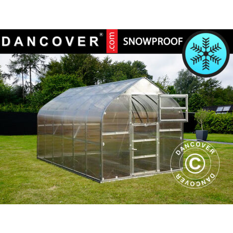 Gewächshaus Polycarbonat TITAN Dome 320, 10m², 2,5x4m, Silber - Dancover