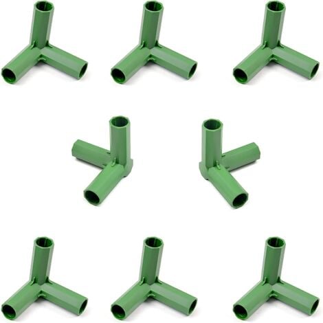 MEMKEY Gewächshaus-Rahmenverbinder, Gewächshaus-Rahmen-Möbelverbinder, 10 Gartenrahmen-Verbindungszubehör, 16 mm stabile Halterung für Gewächshaus-Rahmen (3-Wege rechtwinklig)