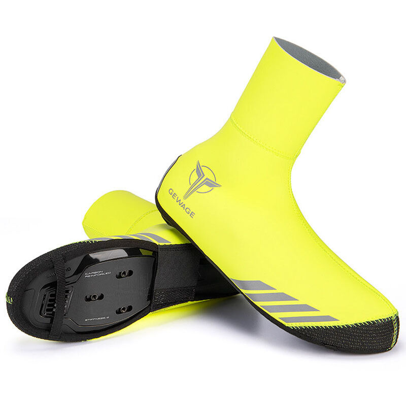 

GEWAGE, Cubrezapatos de ciclismo, Cubrezapatos de invierno gruesos y cálidos, Impermeable a prueba de viento, Amarillo fluorescente, M