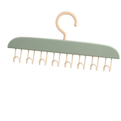 Gewellter Kleiderständer, BH- und Oberteil-Organizer, Markenlos, umweltfreundlich, strapazierfähiger Kunststoff, mit mehreren Stützen, 28 cm, hellgrün, 1 Stück