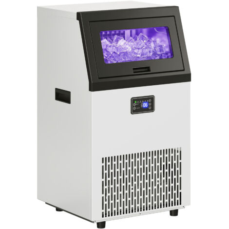 Gewerbliche Eiswürfelmaschine, 55 kg/24h Edelstahl Unterbau- oder freistehende Eiswürfelmaschine mit 13 kg Speicher