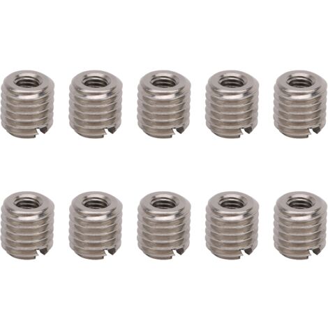 Gewindeeinsätze – 10 Stück – Gewindereparaturset – Innengewinde M5x0,8 / Außengewinde M10x1,5 – Edelstahl 303 – 10 mm