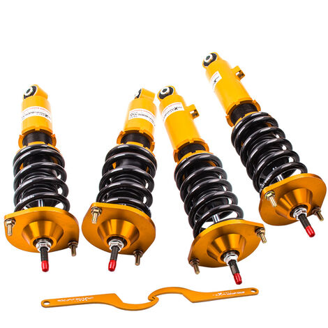 Gewindefahrwerk für Mazda Miata MX-5 LE NA NB 89-05 Einstellbarer Dämpfer + Höhe24-stufig verstellbares Gewindefahrwerk Für Mazda Miata MX-5 I NA NB Federbeine