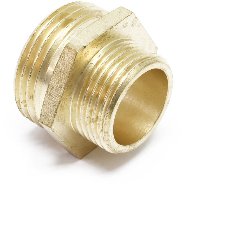 

Niple de latón, conector reductor con roscas macho para tubos 33,25mm (1') y 26,44mm (3/4')
