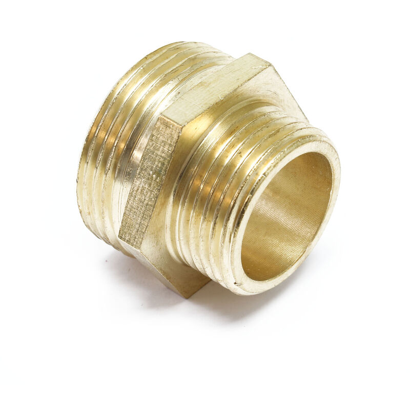

Niple de latón, conector reductor con roscas macho para tubos 41,91mm (1 1/4") y 33,25mm (1")