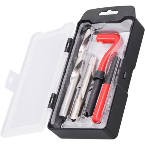 Gewindereparatur-Werkzeugset, 15-teilig, M14x1,50 mm Gewindeeinsätze aus Edelstahl, Gewindebohrer und Bohrer, Handwerkzeug für Kfz-Gewinde