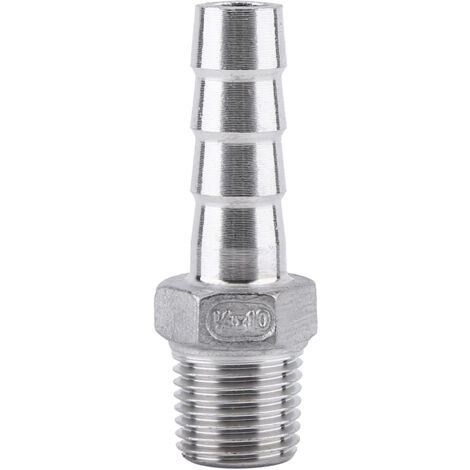 Gewinderohrverschraubung aus Edelstahl, Schlauchanschluss (1/4" x 10 mm)