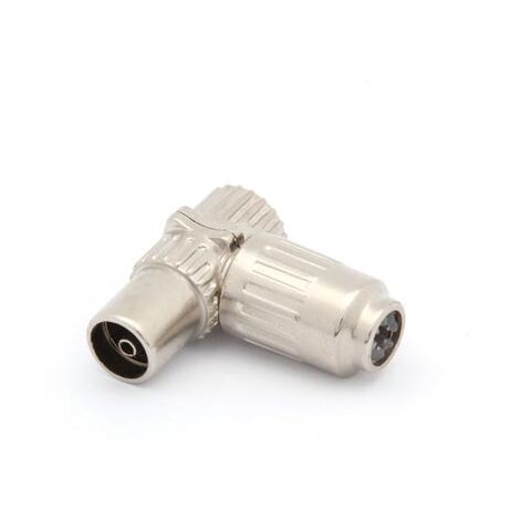 Gewinkelter TV-Stecker 9,5mm/2,3mm - Buchse - Metall