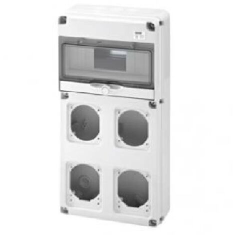 Gewiss 10-Modul-Schaltschrank mit 4 Flanschen für Industriesteckdosen GW68003N