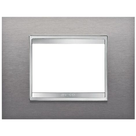 Gewiss Chorus Plaque LUX 3P inox brossé GW16203MI