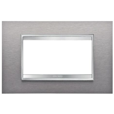 Gewiss Chorus Plaque LUX 4P acier inox brossé GW16204MI
