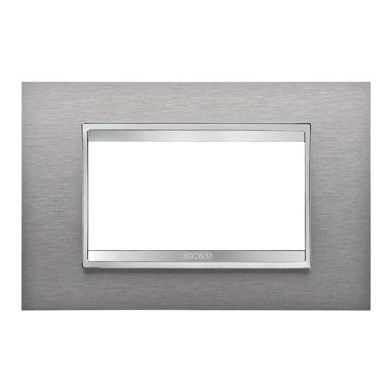 Gewiss - Chorus Plaque lux 4P acier inox brossé GW16204MI