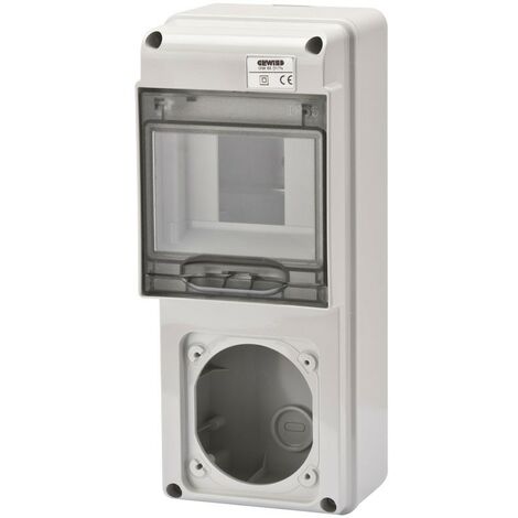 Gewiss Cuadro de distribución de 5 módulos con 1 brida para tomas de corriente industriales GW68017N
