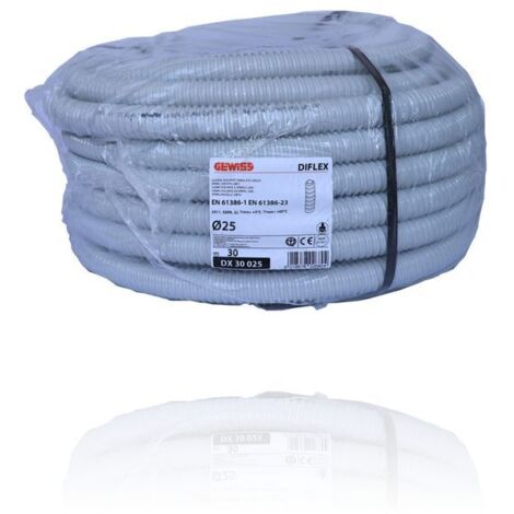 GEWISS DX30025 - Guaina spiralata diflex - diam.25mm - grigio - matassa 30 mt
