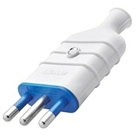 Gewiss gerader Schutzkontakt-Stecker 10A klein weiß GW28003