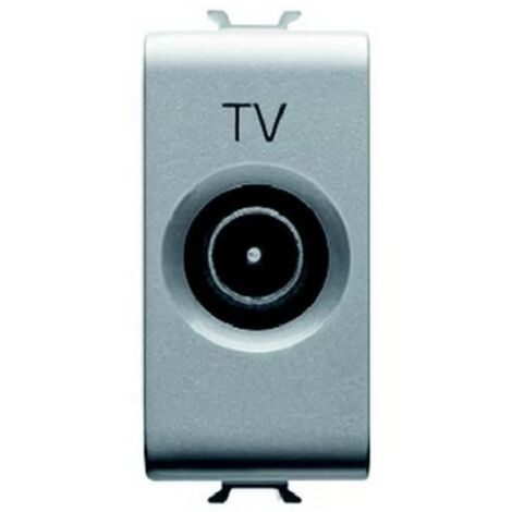 Gewiss GW14364 - Coaxial TV Chorus socket class A shielding - IEC Male 9.5mm - 14 dB attenuation - Titanium