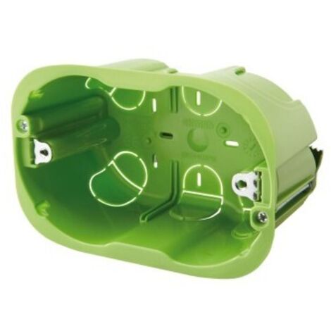 GEWISS GW24403PM - Scatola da incasso verde, 3 moduli, con inserti di fissaggio, per pareti mobili